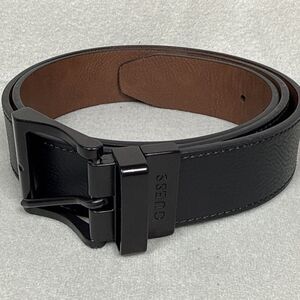 Guess Reversible Belt Black Brown Mens Sz L 38-40 Faux Leather 1 3/8"